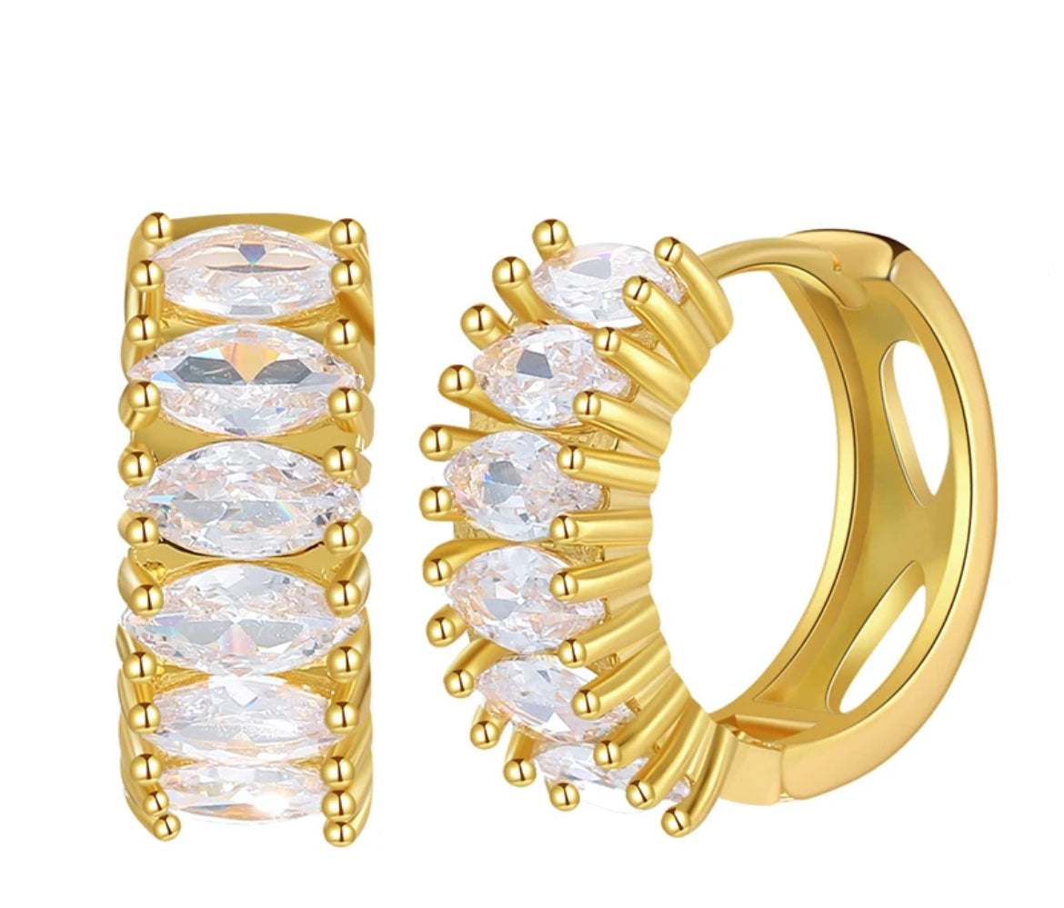 Chunky Baguette Hoops