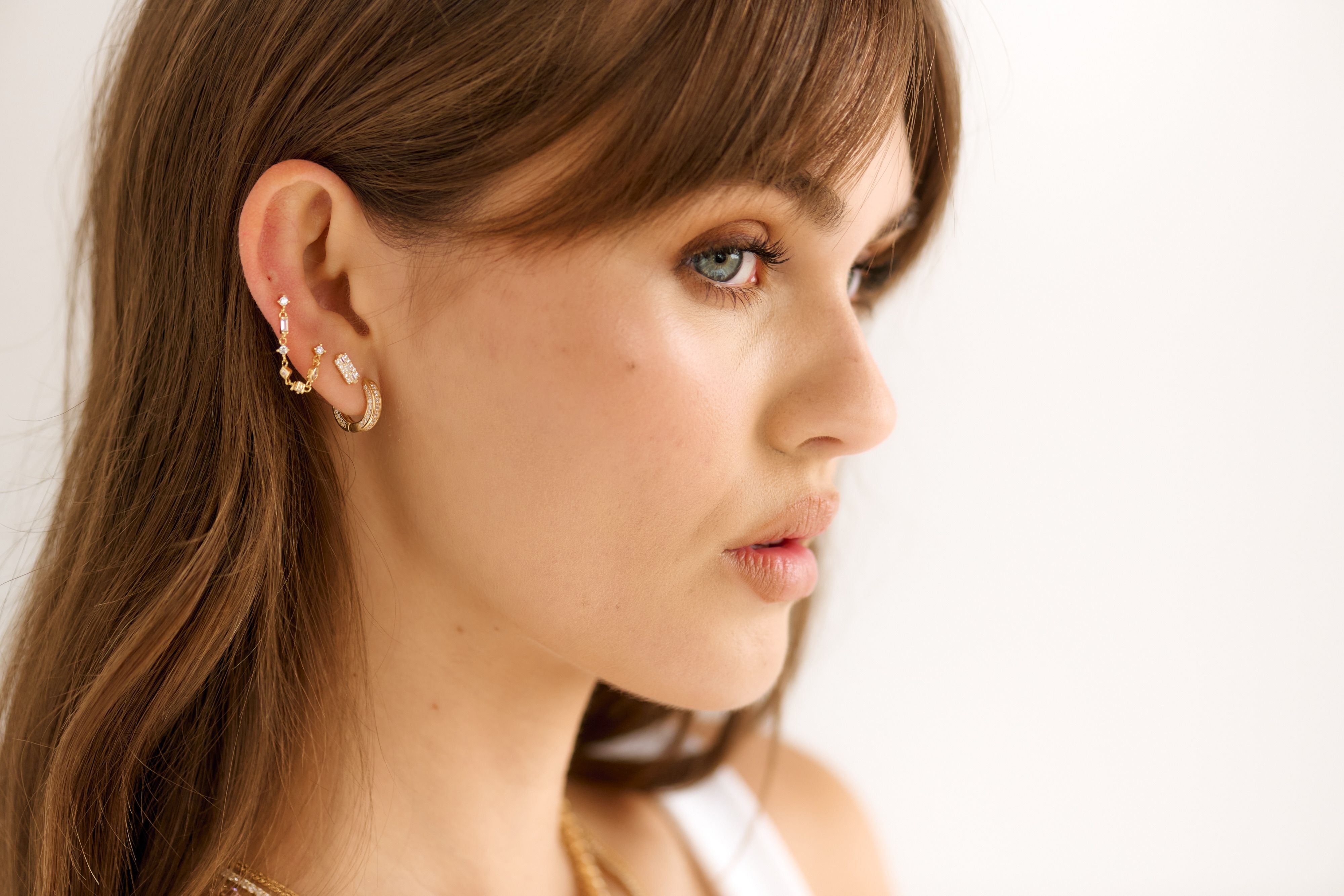 Dainty Double Chain Earring