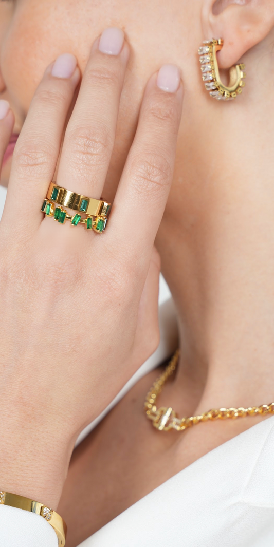 Emerald Multi Baguette Ring