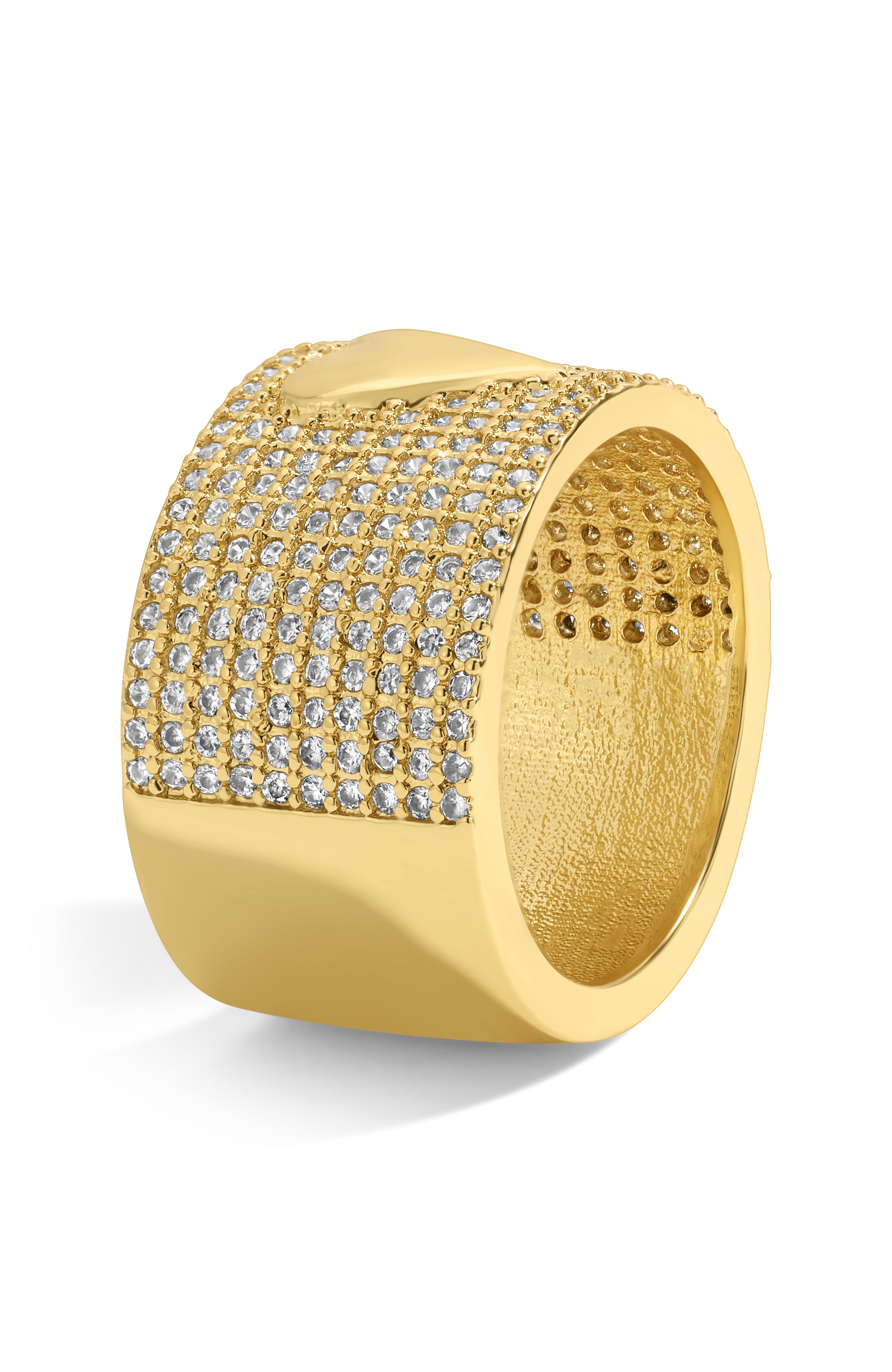 Pave Heart Barrel Ring