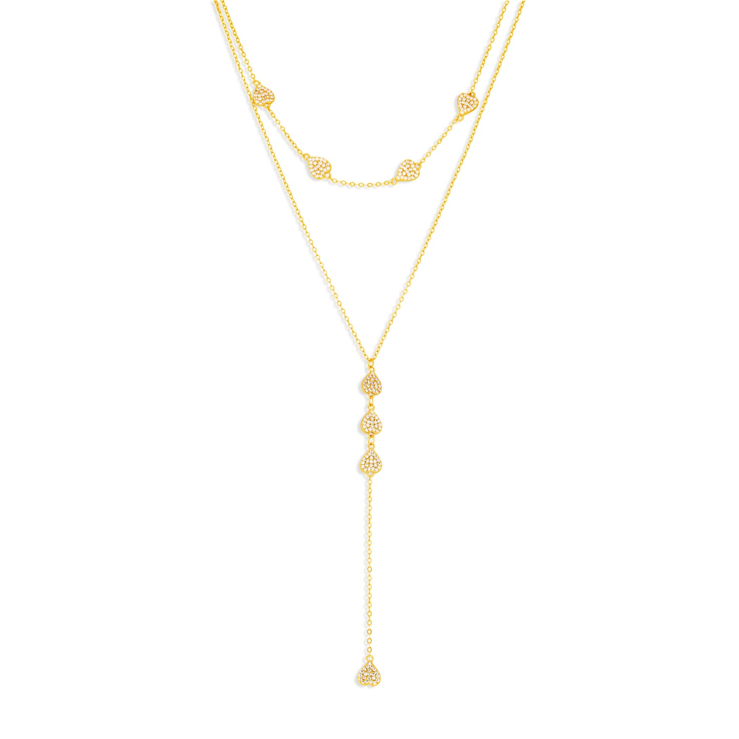 Pave Heart Lariat