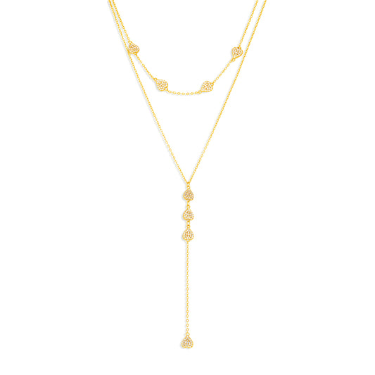 Pave Heart Lariat