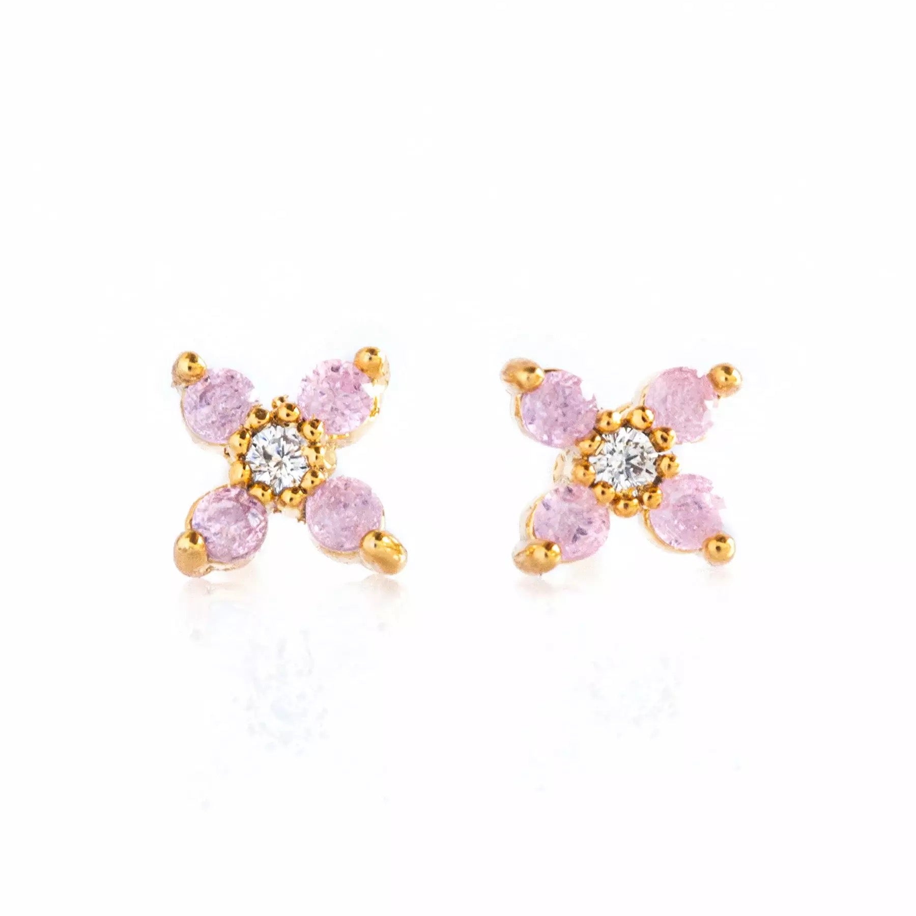 Blush Micro Pave Mini Studs