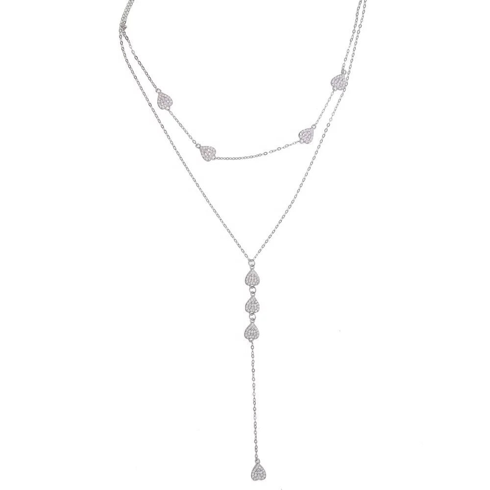 Pave Heart Lariat