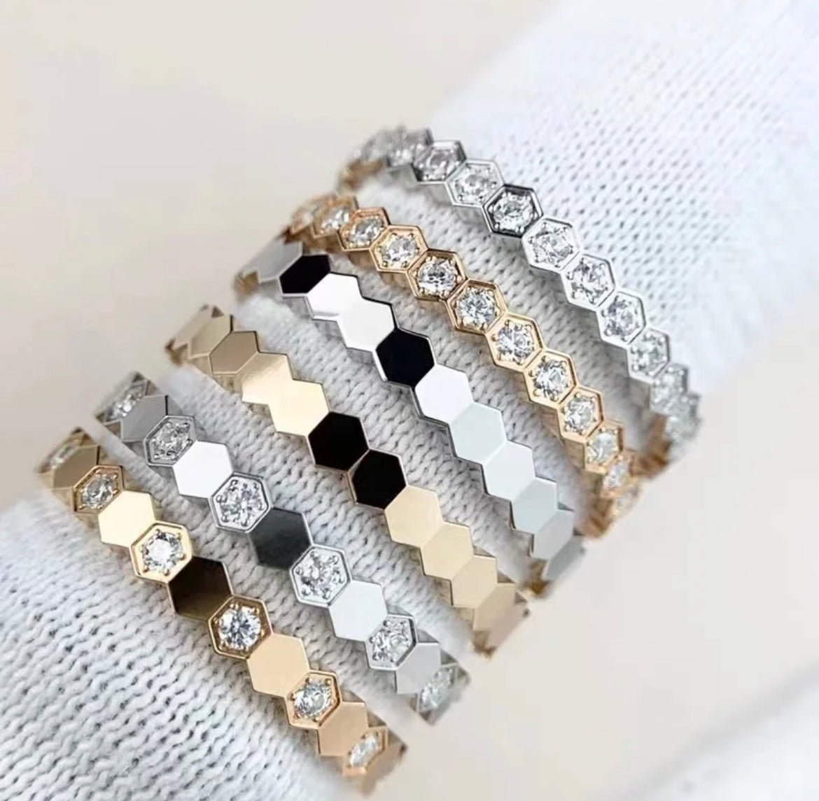 Honeycomb Stacking Ring Sets