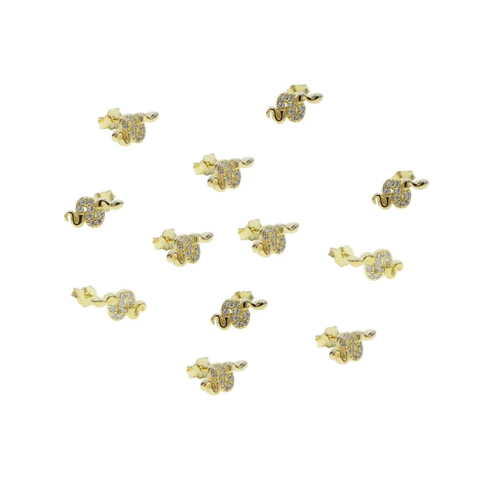 Mini Vermeil Snake Studs