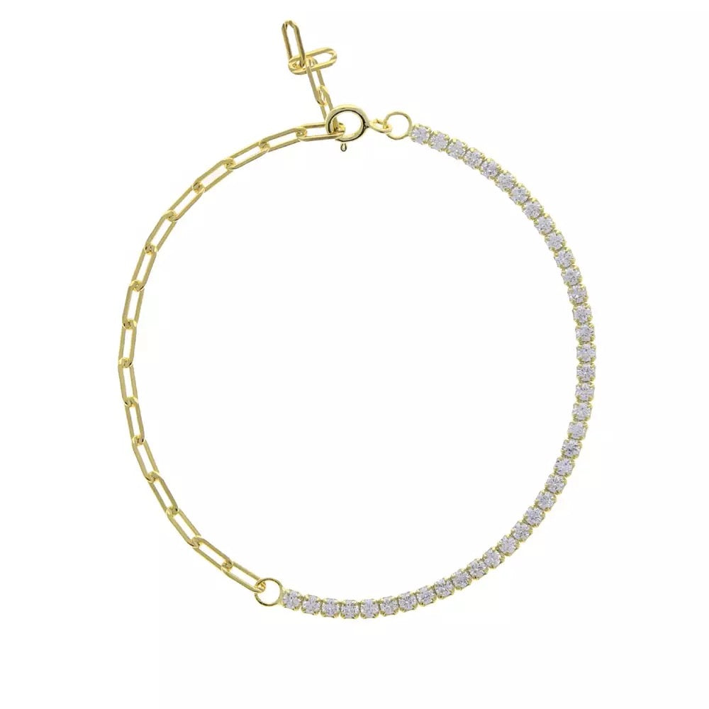 Multi Tennis Chain Bracelet- Gold